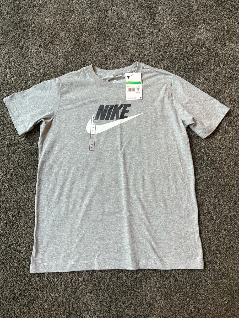 *BRAND NEW* Youth Nike Light Gray Logo Short Sleeve Tee